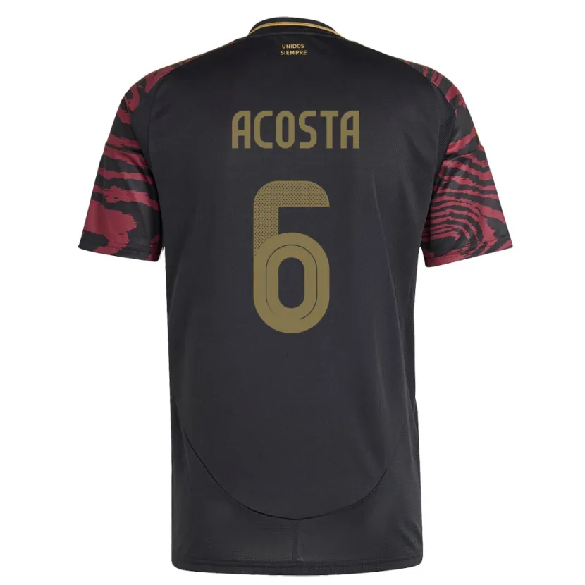 Danxen Women Peru Ruby Acosta #6 Black Away Jersey 24-26 T-Shirt