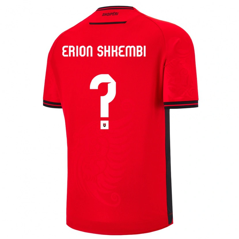 Danxen Kid Albania Erion Shkembi #0 Red Black Home Jersey 26-28 T-Shirt