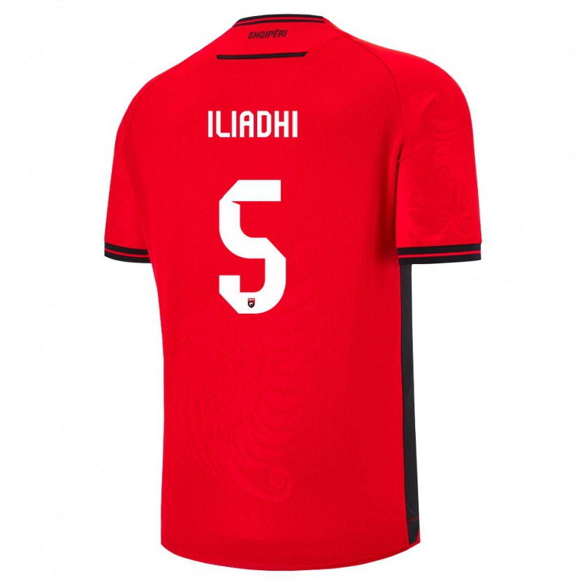 Danxen Kid Albania Aglia Iliadhi #5 Red Black Home Jersey 26-28 T-Shirt