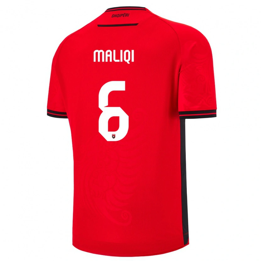 Danxen Kid Albania Sara Maliqi #6 Red Black Home Jersey 26-28 T-Shirt