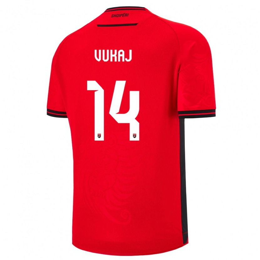 Danxen Kid Albania Alen Vukaj #14 Red Black Home Jersey 26-28 T-Shirt