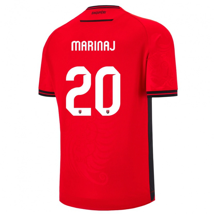 Danxen Kid Albania Kledi Marinaj #20 Red Black Home Jersey 26-28 T-Shirt