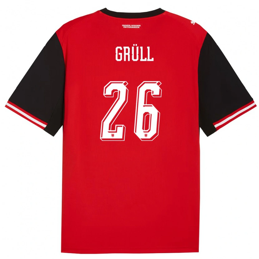 Danxen Kid Austria Marco Grüll #26 Black White Home Jersey 26-28 T-Shirt