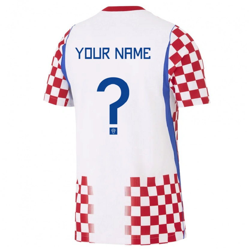 Danxen Kid Croatia Your Name #0 White Red Blue Home Jersey 26-28 T-Shirt
