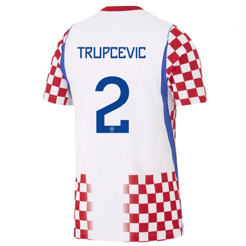 Danxen Kid Croatia Lovro Trupcevic #2 White Red Blue Home Jersey 26-28 T-Shirt