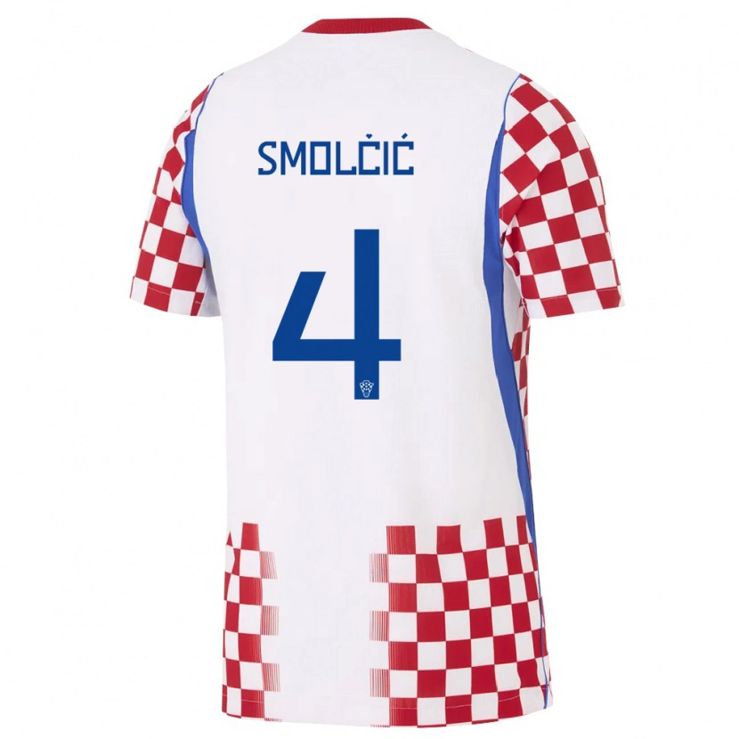 Danxen Kid Croatia Ivan Smolcic #4 White Red Blue Home Jersey 26-28 T-Shirt