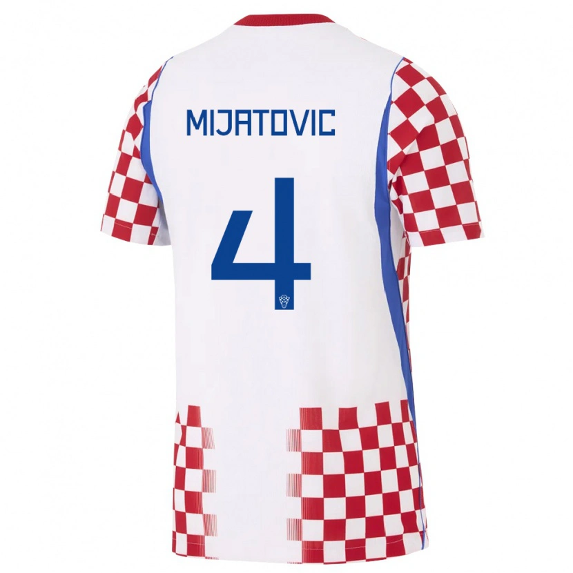 Danxen Kid Croatia Roko Mijatovic #4 White Red Blue Home Jersey 26-28 T-Shirt