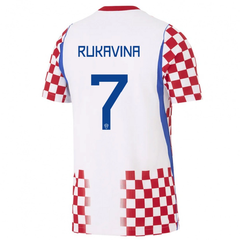 Danxen Kid Croatia Gabriel Rukavina #7 White Red Blue Home Jersey 26-28 T-Shirt