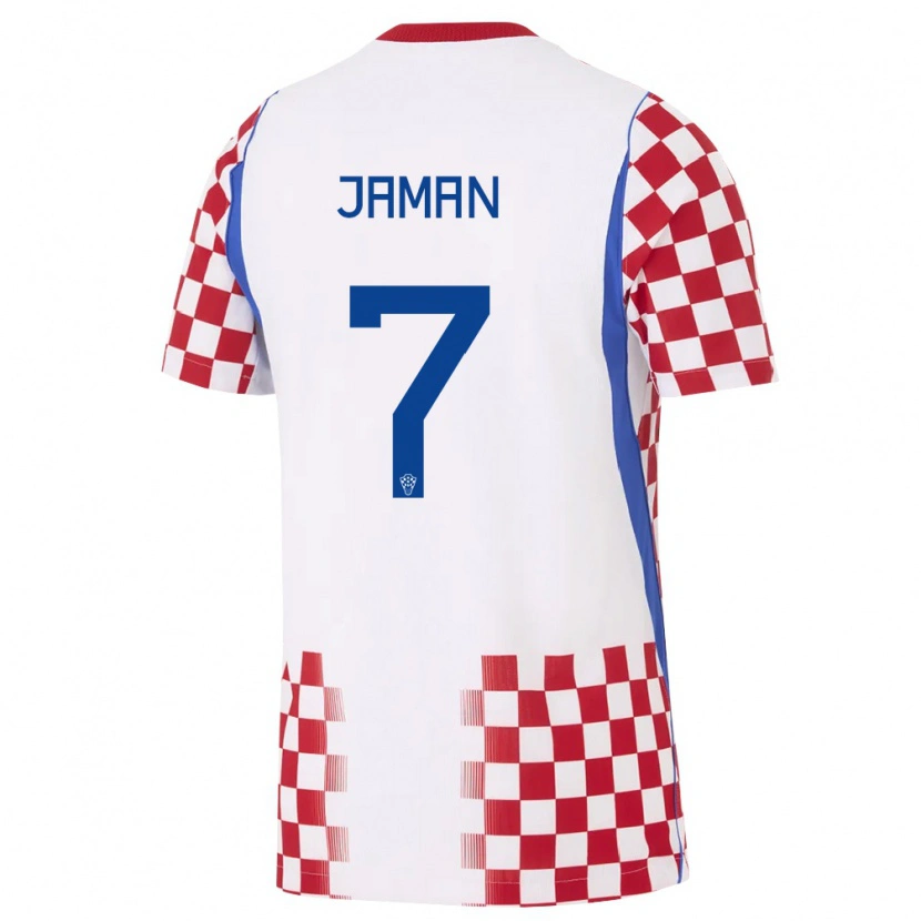 Danxen Kid Croatia Drazen Jaman #7 White Red Blue Home Jersey 26-28 T-Shirt
