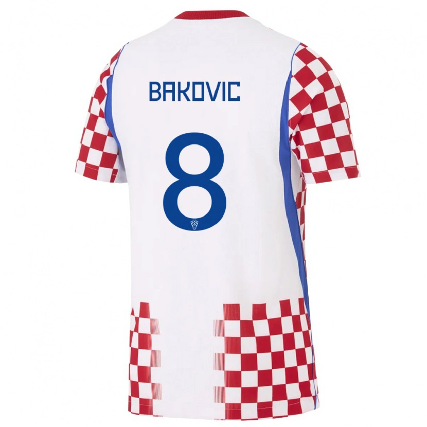Danxen Kid Croatia Tomas Bakovic #8 White Red Blue Home Jersey 26-28 T-Shirt
