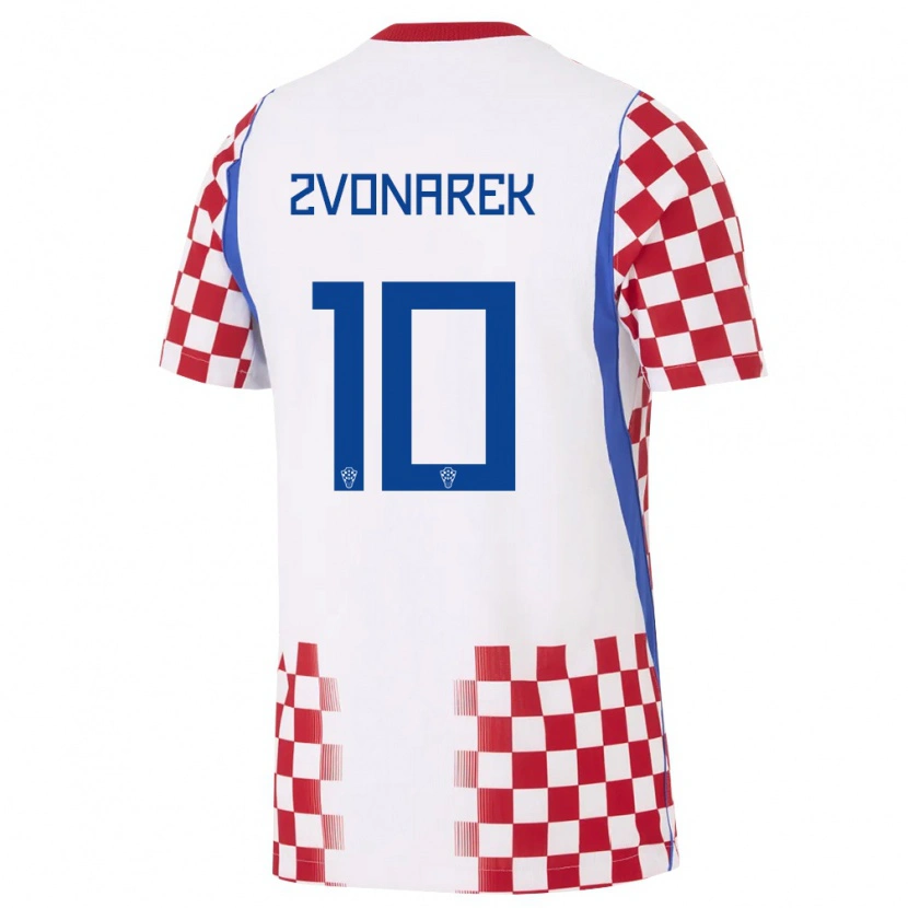 Danxen Kid Croatia Lovro Zvonarek #10 White Red Blue Home Jersey 26-28 T-Shirt