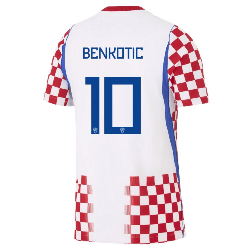 Danxen Kid Croatia Jona Benkotic #10 White Red Blue Home Jersey 26-28 T-Shirt