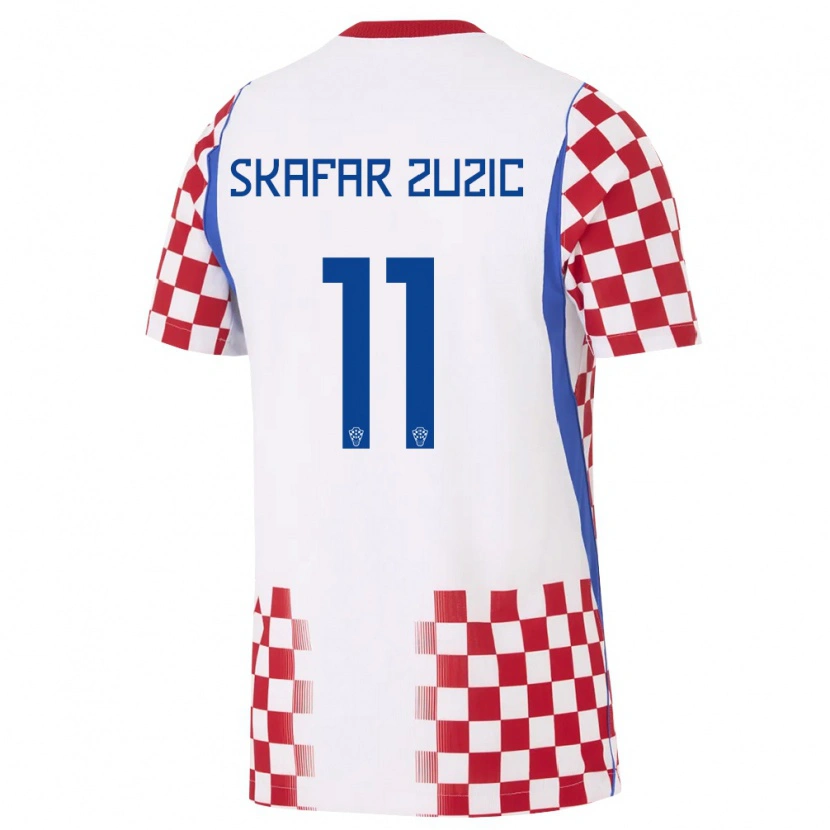 Danxen Kid Croatia Nik Skafar Zuzic #11 White Red Blue Home Jersey 26-28 T-Shirt