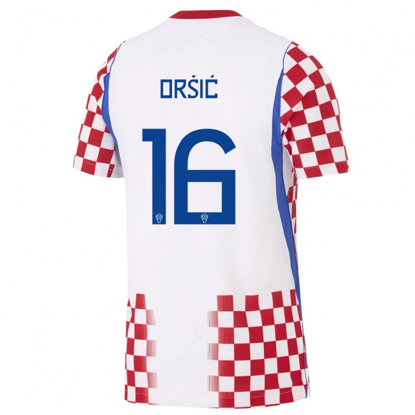 Danxen Kid Croatia Mislav Orsic #16 White Red Blue Home Jersey 26-28 T-Shirt