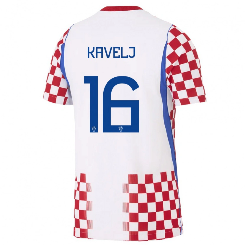 Danxen Kid Croatia Ante Kavelj #16 White Red Blue Home Jersey 26-28 T-Shirt