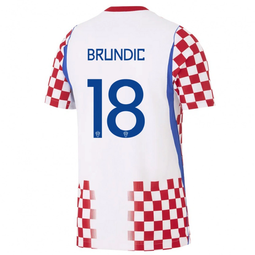 Danxen Kid Croatia Josip Brundic #18 White Red Blue Home Jersey 26-28 T-Shirt