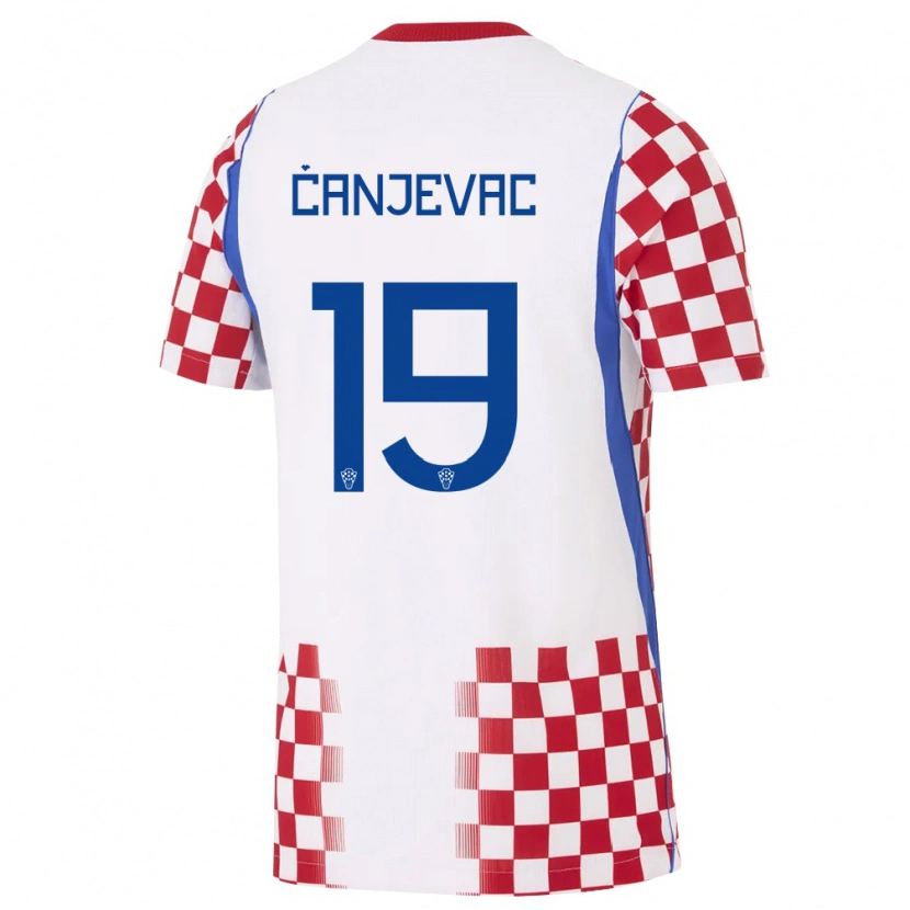 Danxen Kid Croatia Janja Canjevac #19 White Red Blue Home Jersey 26-28 T-Shirt