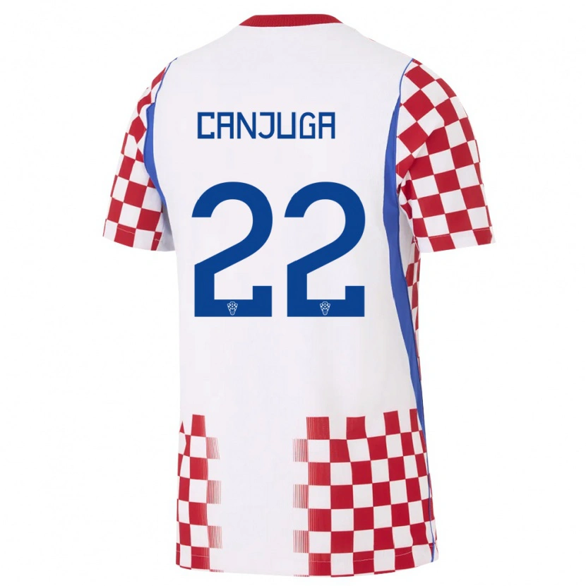Danxen Kid Croatia Ivan Canjuga #22 White Red Blue Home Jersey 26-28 T-Shirt