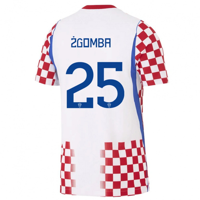 Danxen Kid Croatia Marin Zgomba #25 White Red Blue Home Jersey 26-28 T-Shirt