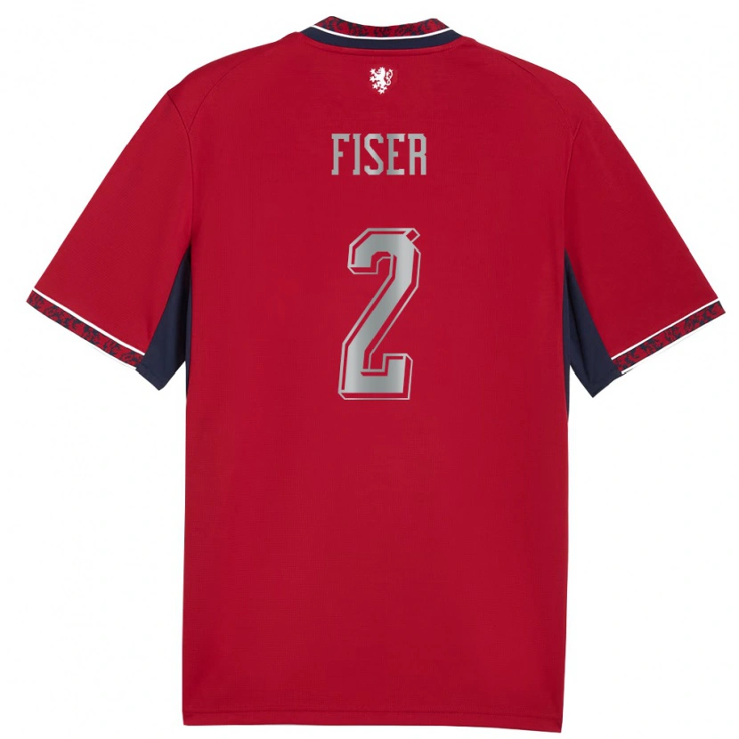 Danxen Kid Czech Republic Radek Fiser #2 Red White Navy Home Jersey 26-28 T-Shirt
