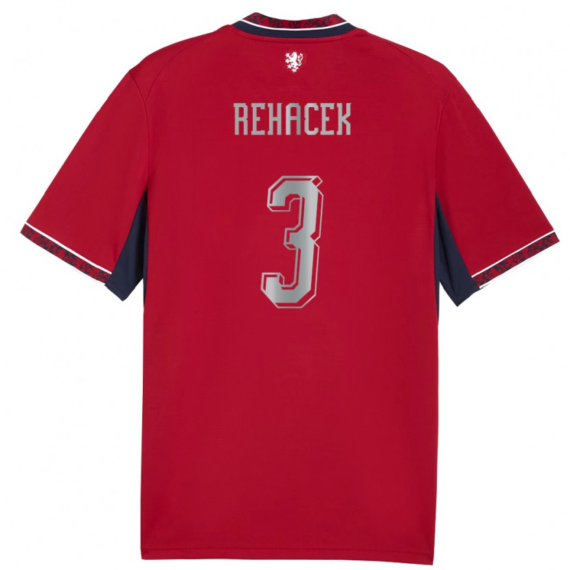 Danxen Kid Czech Republic David Rehacek #3 Red White Navy Home Jersey 26-28 T-Shirt