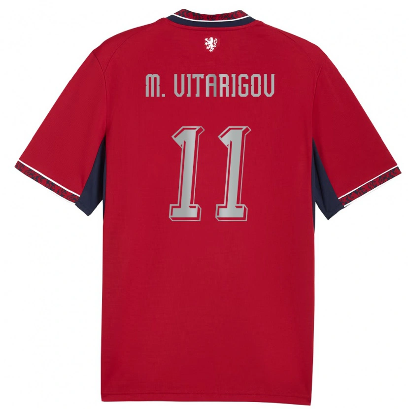 Danxen Kid Czech Republic Mikael Vitarigov #11 Red White Navy Home Jersey 26-28 T-Shirt