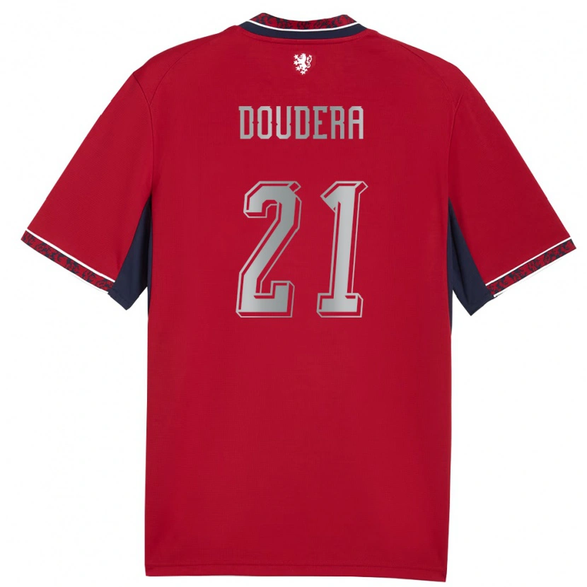 Danxen Kid Czech Republic David Doudera #21 Red White Navy Home Jersey 26-28 T-Shirt