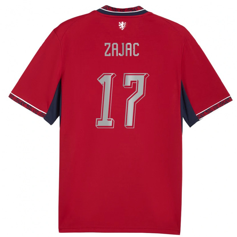 Danxen Kid Czech Republic Dominik Zajac #17 Red White Navy Home Jersey 26-28 T-Shirt