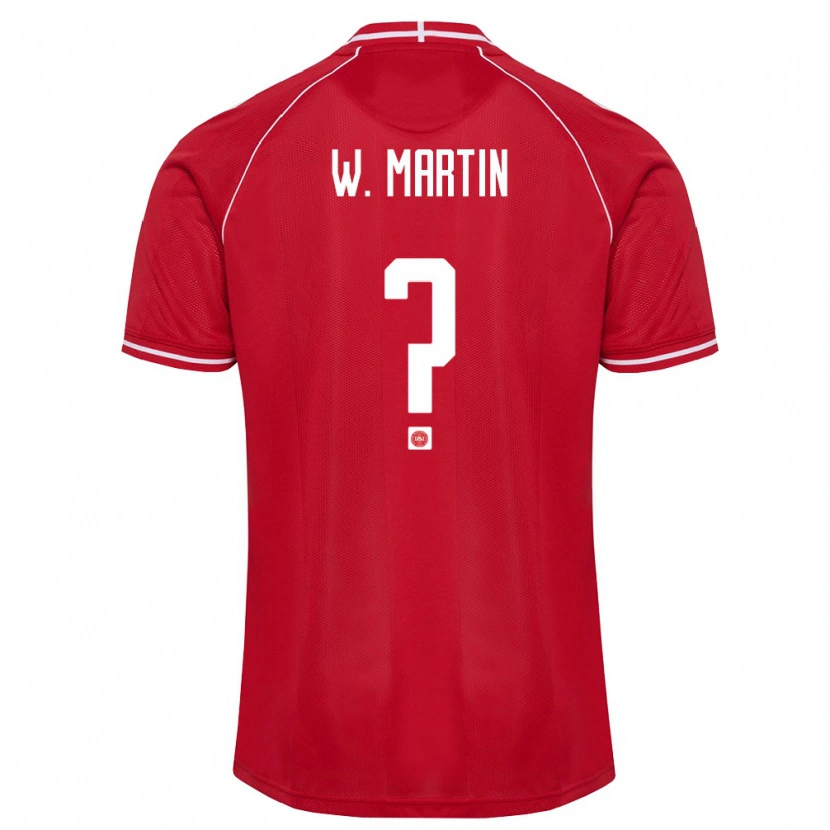 Danxen Kid Denmark William Martin #0 Red White Home Jersey 26-28 T-Shirt