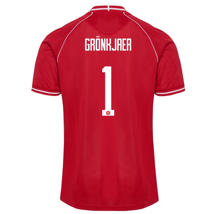 Danxen Kid Denmark Bertil Grönkjaer #1 Red White Home Jersey 26-28 T-Shirt