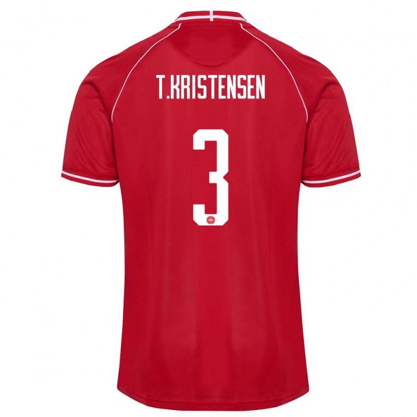 Danxen Kid Denmark Thomas Kristensen #3 Red White Home Jersey 26-28 T-Shirt