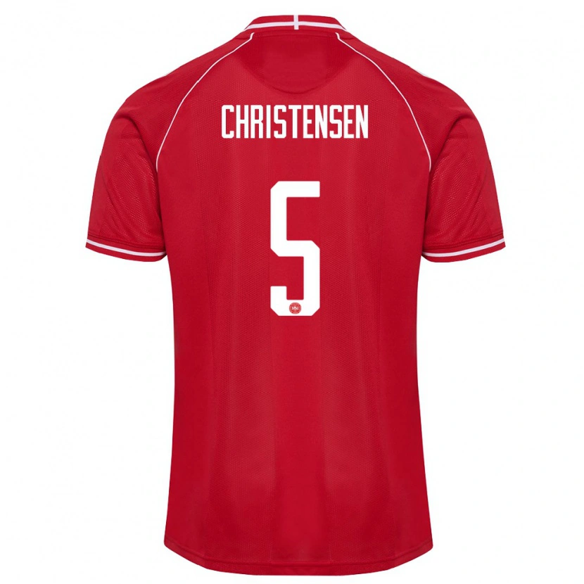 Danxen Kid Denmark Aske Christensen #5 Red White Home Jersey 26-28 T-Shirt