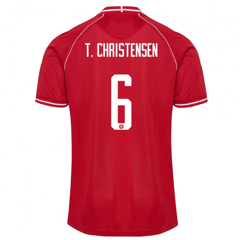 Danxen Kid Denmark Tristan Christensen #6 Red White Home Jersey 26-28 T-Shirt