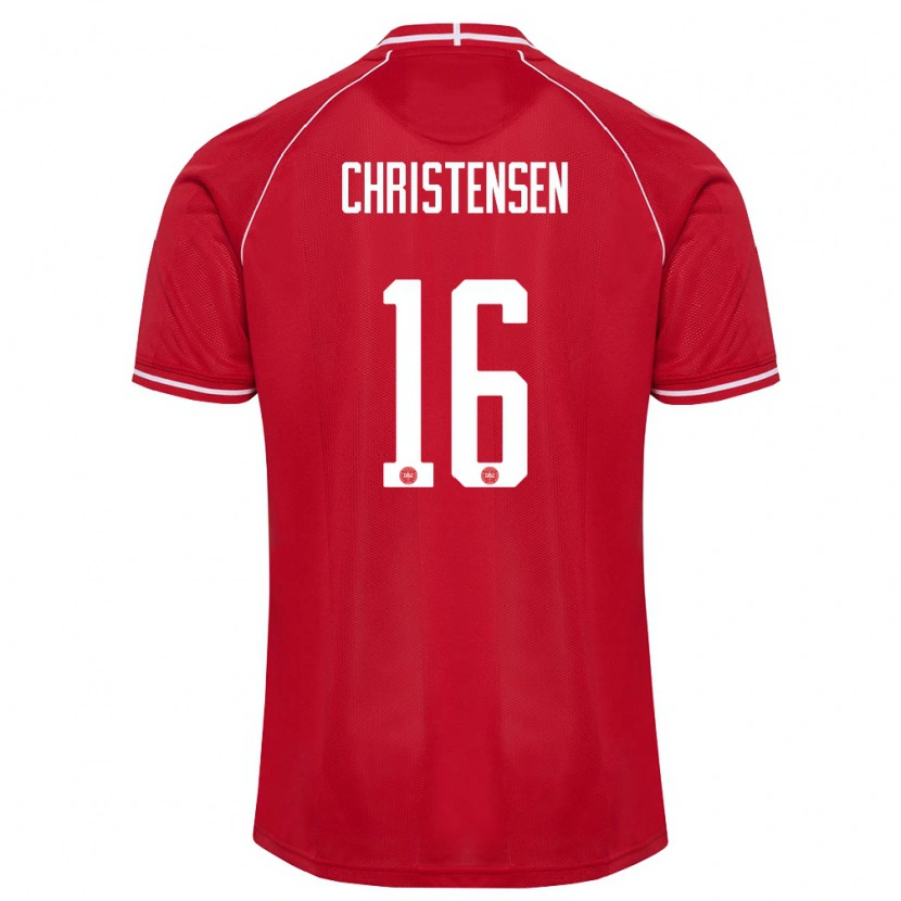 Danxen Kid Denmark Oliver Christensen #16 Red White Home Jersey 26-28 T-Shirt
