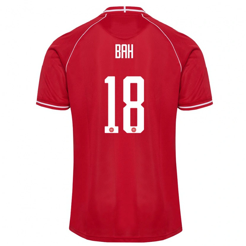 Danxen Kid Denmark Alexander Bah #18 Red White Home Jersey 26-28 T-Shirt