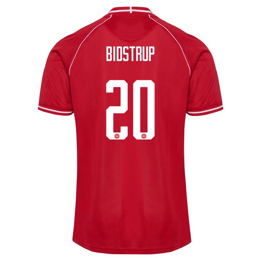 Danxen Kid Denmark Hjalte Bidstrup #20 Red White Home Jersey 26-28 T-Shirt