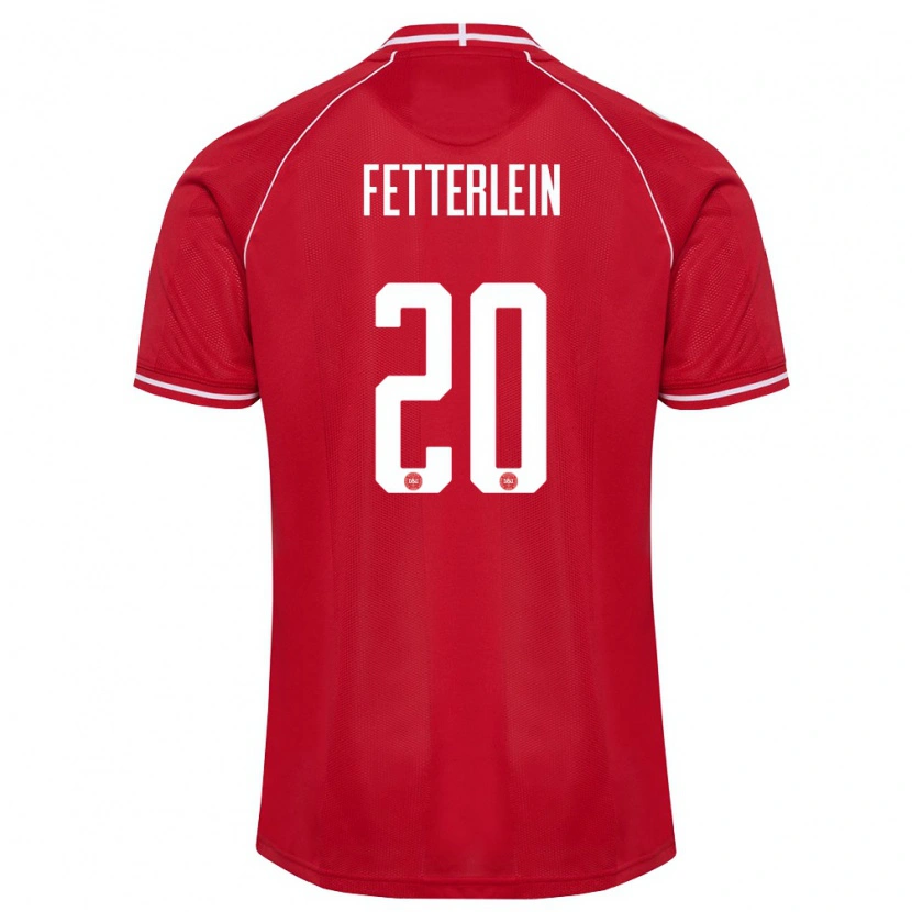 Danxen Kid Denmark Sean Fetterlein #20 Red White Home Jersey 26-28 T-Shirt
