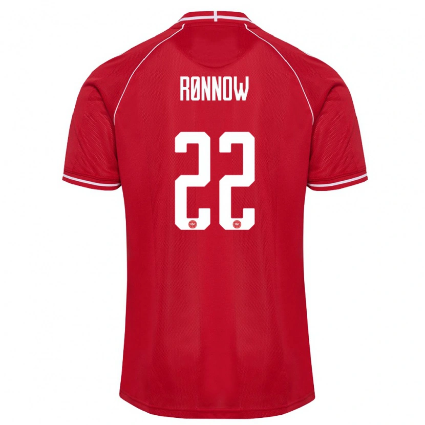 Danxen Kid Denmark Frederik Rönnow #22 Red White Home Jersey 26-28 T-Shirt