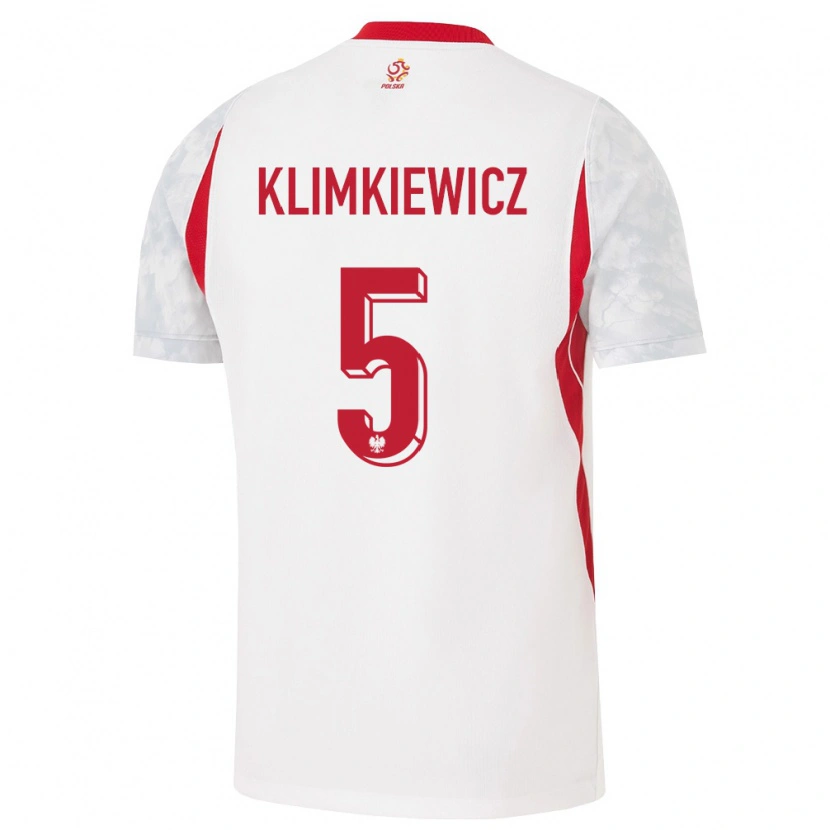 Danxen Kid Poland Aleksander Klimkiewicz #5 White Red Gray Home Jersey 26-28 T-Shirt