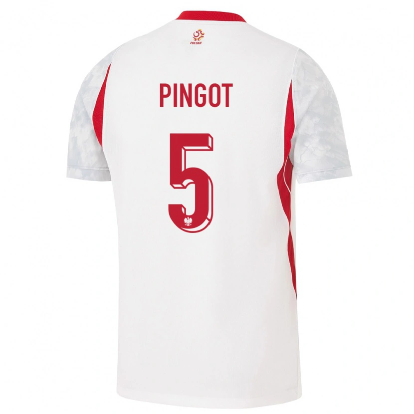 Danxen Kid Poland Maksymilian Pingot #5 White Red Gray Home Jersey 26-28 T-Shirt