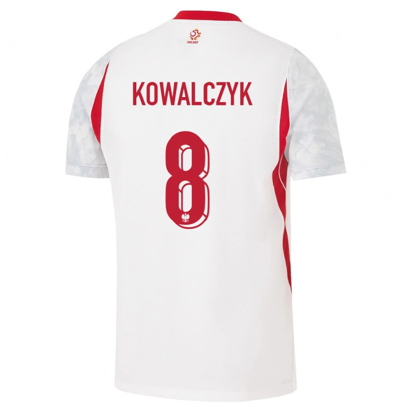 Danxen Kid Poland Mateusz Kowalczyk #8 White Red Gray Home Jersey 26-28 T-Shirt