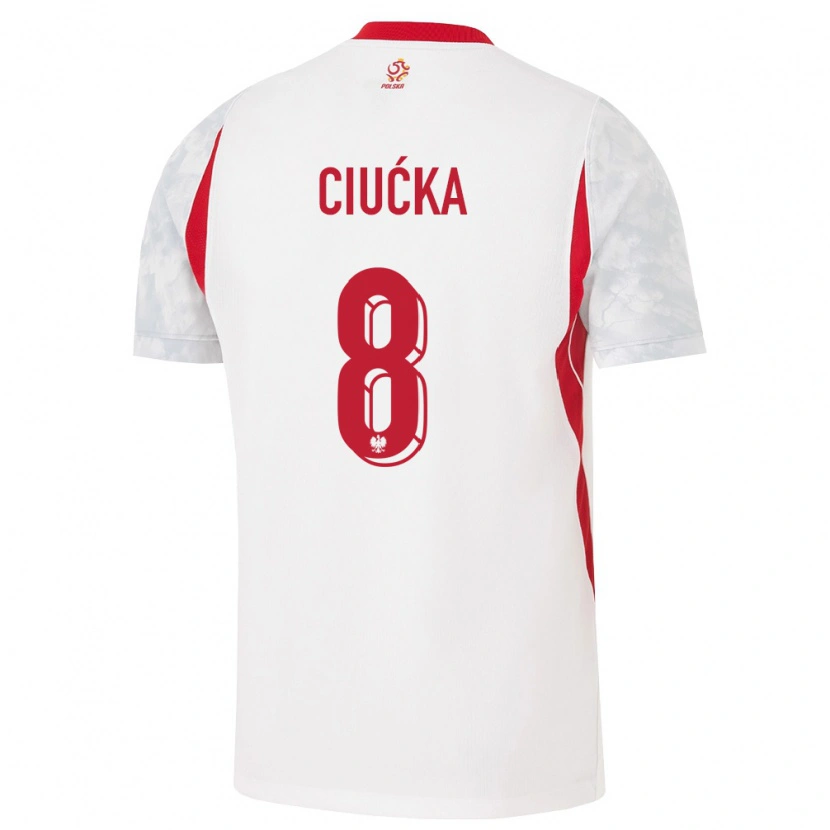 Danxen Kid Poland Adam Ciućka #8 White Red Gray Home Jersey 26-28 T-Shirt