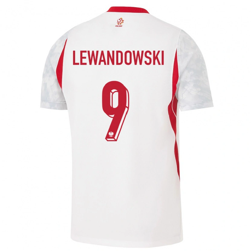 Danxen Kid Poland Robert Lewandowski #9 White Red Gray Home Jersey 26-28 T-Shirt