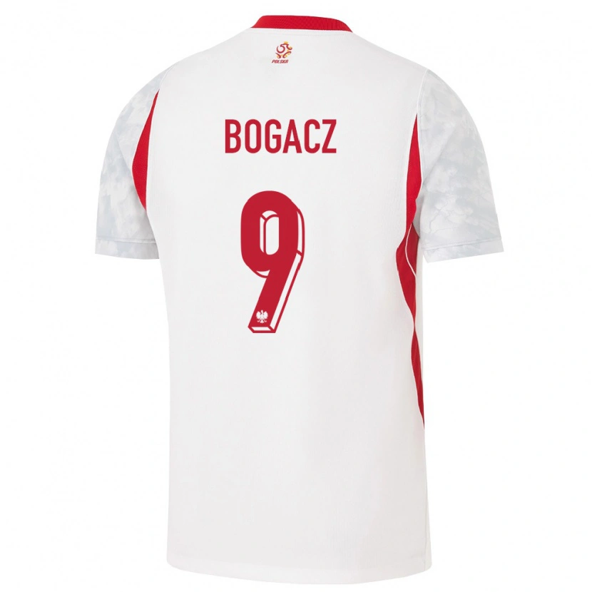 Danxen Kid Poland Wiktor Bogacz #9 White Red Gray Home Jersey 26-28 T-Shirt