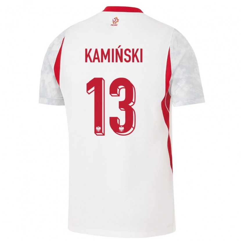 Danxen Kid Poland Jakub Kaminski #13 White Red Gray Home Jersey 26-28 T-Shirt