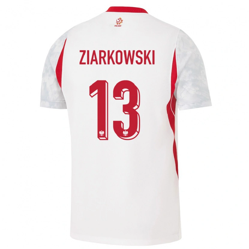 Danxen Kid Poland Tymon Ziarkowski #13 White Red Gray Home Jersey 26-28 T-Shirt