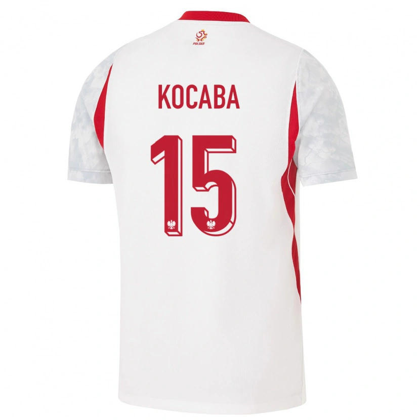 Danxen Kid Poland Filip Kocaba #15 White Red Gray Home Jersey 26-28 T-Shirt