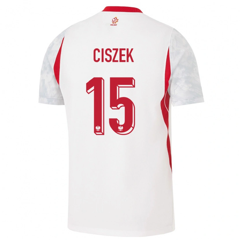 Danxen Kid Poland Konrad Ciszek #15 White Red Gray Home Jersey 26-28 T-Shirt