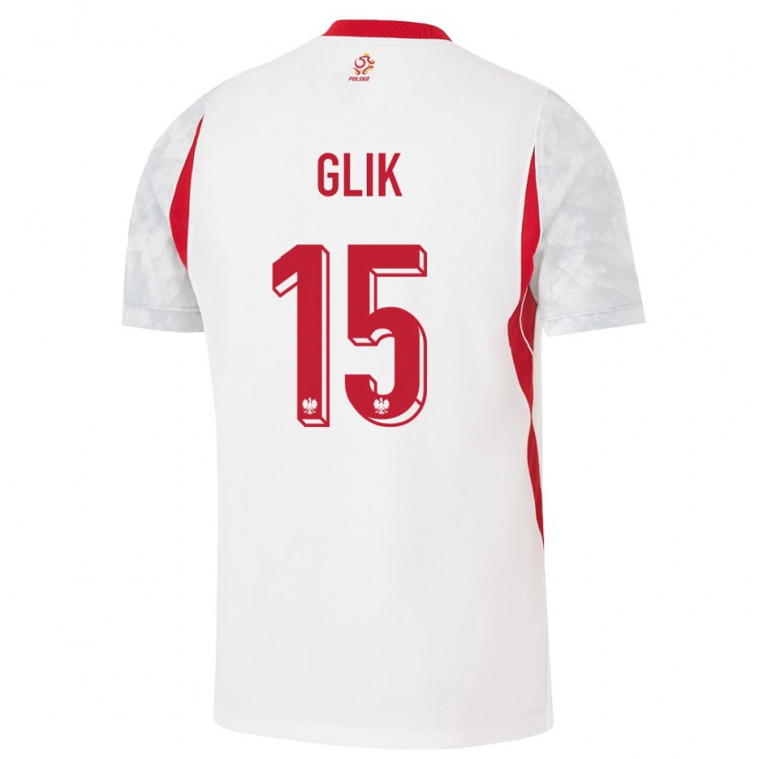 Danxen Kid Poland Kamil Glik #15 White Red Gray Home Jersey 26-28 T-Shirt