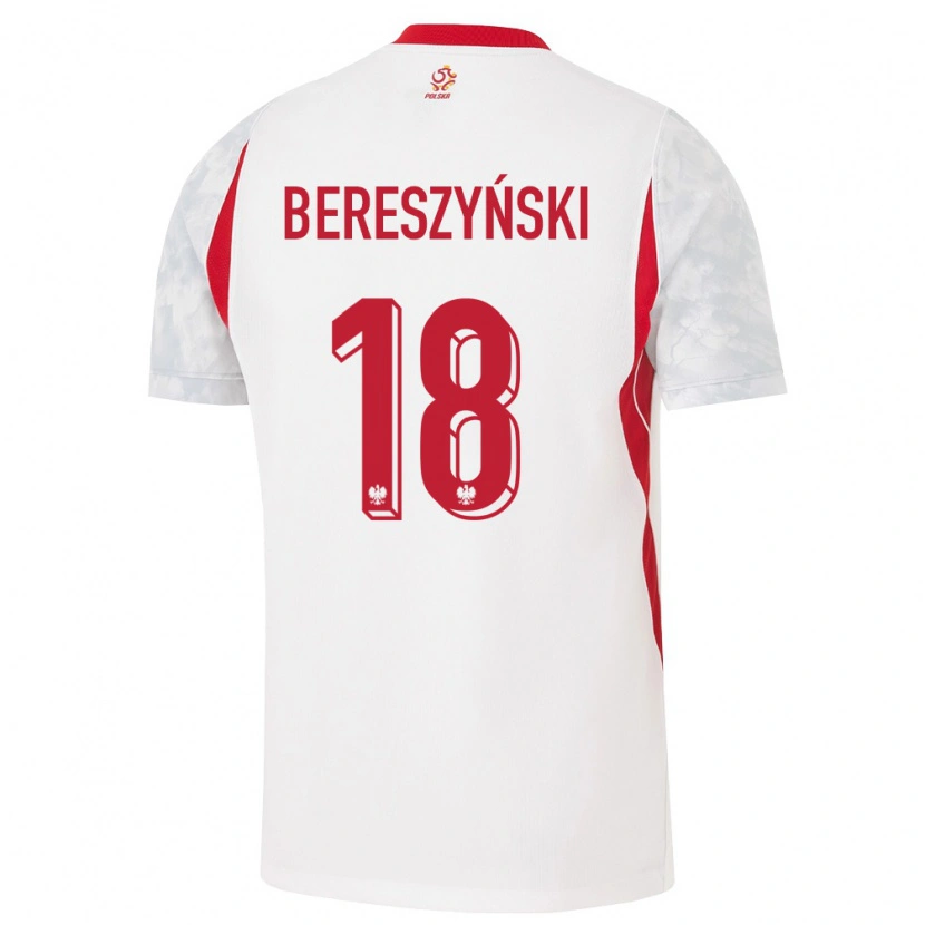 Danxen Kid Poland Bartosz Bereszyński #18 White Red Gray Home Jersey 26-28 T-Shirt